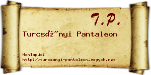 Turcsányi Pantaleon névjegykártya